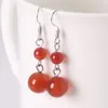 Mix couleur 6mm + 10mm boucles d'oreilles pour femmes perles naturelles pierre balancent longue dame boucle d'oreille bijoux