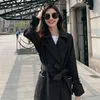 Women's Trench Coats Windbreaker Female 2022 Spring Autumn Long Coat For Women Korean Leisure Chic Waist Belt Loose Ladies Overcoats W32