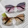 Sunglasses Fashion Cat Eye Women 2021 Desinger Sun Glasses Bling Diamond Eyeglasses Luxury Rhinestone Pink Shades Uv400