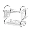 Köksrätt Torka Rack Korg Galvaniserad Hushåll Torka Bra Kök Sink Dish Drain Tork Rack Organizer Cup Holder 211110