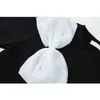 Chic White Bow Design Women T Shirts Summer Fashion Casual Tee Korean Style O Neck Plain Solid Black Female Tops 210515
