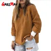 Pull gris pour femmes d'hiver Pulls à tricoter en vrac épais chaud S pour femmes Automne Casual manches longues Femme 210428