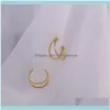 Charm Jewelrycircle S925 Sier Needle Design Sense Tempérament en forme de C Simple Super Fairy Girl Boucles d'oreilles C170 Drop Delivery 2021 3J4Iz