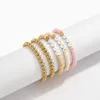 6 pçs / set boho letra de amor carta multicolor polímero polímero pulseiras de argila para mulheres moda redonda grânulos charme pulseira femme jóias