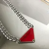 Fashion Necklaces Designer Jewelry men Love Heart Pendants Wedding triangle Valentine's Day 5 colors Diamond 45cm Chain Gold 2306
