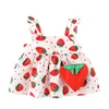 Toddler Baby Children Clothes Girl Sleeveless Ruched Summer Strawberry Princess Dresses Casual Clothes Strawberry Package Q0716