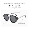 2022 Steampunk Sunglass Men Double Beam Round Sunglass for Outdoor Driving Vintage Women Men Steam Punk Gafas 9112DF