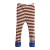 Leggings de rayas para bebés Nueva primavera Otoño Ropa para niños Niños Pantalones elásticos simples delgados para niñas Pantalón largo 210414