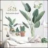 Wall Stickers Home Decor & Garden Decorative Nordic Large Green Leaf Potted For Removble Viny Decals Living Room Bedroom Murals 1112 Drop De