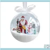 Decoratie -evenement Feestelijke feestbenodigdheden Home Garden5 Maten Ornamenten Santa Claus doorzichtige plastic kerstballen Decoraties Boom voor jaar P