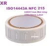 RFID 215 NFC-klistermärken Papperrull 215 NFC-etikettchipsåterskrivningsmärke 26x11mm inläggstorlek 30x15mm etikett NFC ISO14443A för betalningssystem