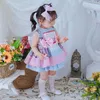 İspanyol Kızlar Elbiseler Çocuk Lolita Ekose Balo Küçük Kız Doğum Günü EID Elbise Yaz Bebek Butik Giysileri için 210615