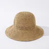 قبعة الصيف المرأة محبوك الكتان صياد كاب مظلة عارضة للطي الشمس أنثى تنفس حافة القبعات