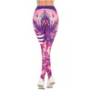 Mor Yaprak Seksi Spor Tayt Kadın Egzersiz Leggins Mujer Esneklik Legging Anti Selülit Yumuşak Pantolon Slim Legins 211215