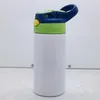 12 oz Süblimasyon Düz Sippy Kupaları Çocuk Kupalar Stainnless Çelik Bebek Şişesi İçme Tumbler Çift Duvar Vakum Besleme Hemşirelik Şişeleri