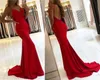 Seksi Spagetti Mermaid Kırmızı Balo Elbise Uzun Dantel Aplike Akşam elbise Mezuniyet Partisi Örgün Elbiseler