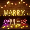 Neon Sign Light 26 liter LED Night Lights Ciepłe Białe USB lub Bateryjnie Operowane ściany Wiszące Neons Alfabet Lampa na urodziny Wedding Party Decoration