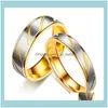 Joyería de boda Anillos de boda Ramos Parejas de acero inoxidable para hombres Mujeres Bandas de oro Compromiso Aniversario Amantes Promesa para él y para ella 1 Gota