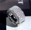 2021 Hip Hop Stones Iced Out Micro Pave CZ Stone Tennis Ring Men Women Charm Luxury With Side StonesJewelry Crystal Zircon Diamond Gold Silver Plated Wedding.