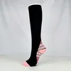 Black Compression Knee High Socks Hosiery Outdoor Running Hiking Sports Stockings for Women Men