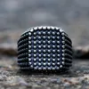 Cluster Rings Unique Bumps Square For Men And Women Vintage Stainless Steel Punk Biker Ring Heavy Metal Gothic Jewelry Whole345h