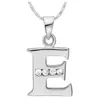 Fashion English Letter Necklace Pendant Alphabet Letters AR Crystal White Gold Friendship Lover Christmas Gifts Necklaces2366627