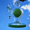 Unique Bongs 8 Inch Hookahs Showerhead Perc Glass Bong Ball Water Pipes 14mm Female Joint Green Purple Dab Rigs Thick Oil Rig Small XL-1971