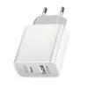Chargeur rapide QC 3.0 PD 18W pour iPhone 12 Type-C Port USB EU US UK AU Plug Adaptateur de charge rapide et sûr Chargeur mural pour tablettes Téléphone portable