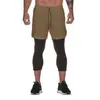 Muscle Crazy Men039s Calças esportivas ao ar livre lazer basquete corrida fitness dois em um shorts de secagem rápida 2619150