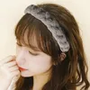 Moda retro torção trança cabelo aro 2022 mulheres grosseiras headband estilo coreano elegante penteado de lã acessórios de cabelo