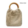 Summer Straw Bags Women Bohemian Style Woven Handmade Handbag Large Capacity Lady Tote Vacation Beach Bucket Bag