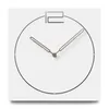 Orologi da parete Nordic Modern Wooden Clock Soggiorno Creativo Simple Europa Silenzioso Quarzo fatto a mano MDF in legno Piazza sospeso White4570601