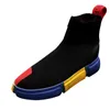 2024 Designer Socks Shoes Fashion Casual Men High Top Hastighet Coach Black Shining B11