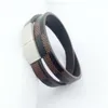 Cuff Vintage Wide Bracelets Stainless Steel Magnetic Genuine Leather Men Bangles For Women Jewelry4844285