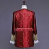 Mens Red Aristocrat Suits Classic 5pcs Victorian Gothic Vintage Suit Set Men Court Prince Costume for Halloween Party XL 210522
