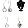 Thermique Transter Sublimation Collier Vierge Designer Bijoux Biplanaire Rotation DIY Strass Rond Or Argent Saint Valentin Femmes Hommes Ras Du Cou Colliers Cadeau