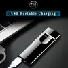 Cool fingeravtryck Touch Charging Tändare för att röka kreativ vindtät personlighet USB -tändare med paket Box9322242