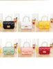 PVC Girls Handbag Mini Jelly Purse Small Children Crossbody Bag Summer Candy Color Pearl Ladies Hand Bags Evening Cluth Bag