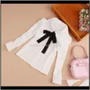 Baby Clothing Baby Maternity Drop Delivery 2021 Students White Girls School Uniforms Cotton Striped Shirts For Kids Tops 2 4 6 8 10 12 14 15