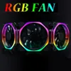 6 Pin 12*12*2.5cm RGB Colorful LED Cooling Fan for Computer Case