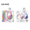 Ah-806e fones de ouvido bluetooth sem fio bonito moda fones de ouvido colorido descompactação criativa de silicone de silicone arco-íris com microfone