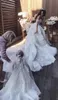 Muhteşem omuz balo elbiseleri flora dantel aplikler mahkeme tren gelin elbiseleri özel yapılmış suudi arap düğün vestidos s