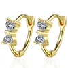 フープハギースモールフレッシュ925シルバーイヤリングはダイヤモンドと弓の甘いデザインを飾り、誕生日gifthoop3468961