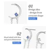 Thaya Double Chain Crescent Dangle Crystal Earring Stud Stud Color for Women Fashion Earrings Trend Jewelry Gift2106185437245