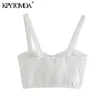 KPYTOMOA Women Sexy Fashion Lace Bralette Cropped Tank Top Vintage Backless Elastic Straps Female Shirts Chic Tops 210401