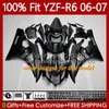 Wtrysk Biały Czerwony Blk Formy Ciało dla Yamaha YZF R 6 600 CC YZF-R6 YZF600 2006-2007 Moto Nadwozie 98NO.23 YZF R6 600CC YZFR6 06 07 YZF-600 2006 2007 Zestaw OEM OEM 100% Fit