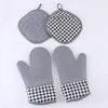 Ensembles de gants de cuisine en silicone avec doublure matelassée Gant de cuisine résistant à la chaleur Cuisson Cuisson Griller Gants de four isolés T9I001304