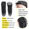 Brazilian Deep Wave Transparent Lace Closure 4x4 Human Hair Closure Swiss Lace Closure Free Middle Part Closures 1pcs