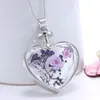 Collane con ciondolo 2021 Trend Cuore a forma di vetro geometrico Collana girocollo con fiori secchi naturali Donna Collo femminile Gioielli Collare regalo