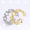 Hollow Star Open Ring Gold Silver Women Stars Finger Rings Gift for Love Girlfriend Fashion Jewelry Accessories